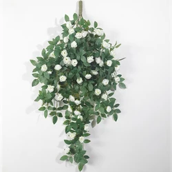 Artificial Rose Vine Bouquet - 80cm Decorative Hanging Rattan Accent for Home and Wedding Decor (A white 80cm)