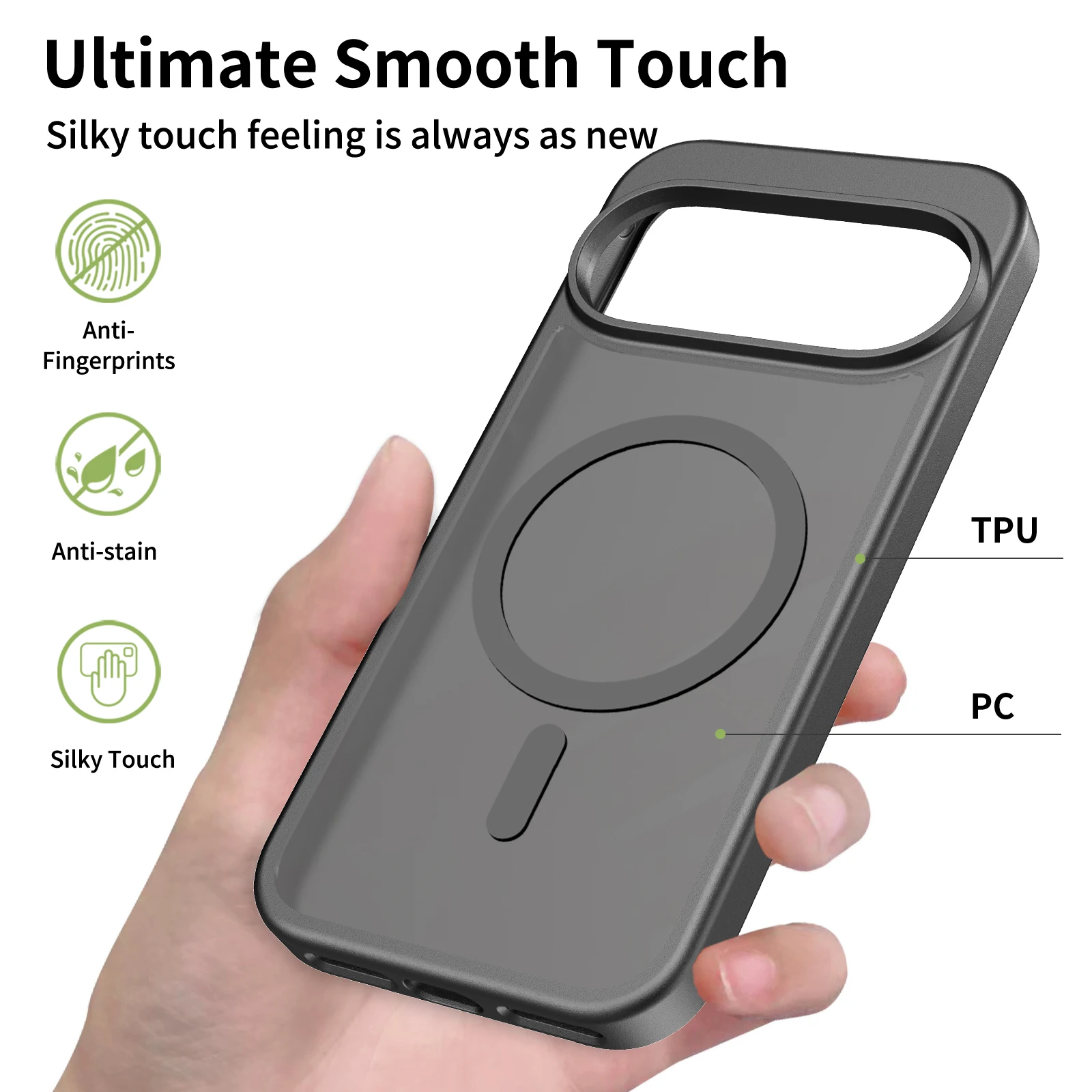 Minimalist Frosted Transparent Magnetic Acrylic Drop-proof Phone Case