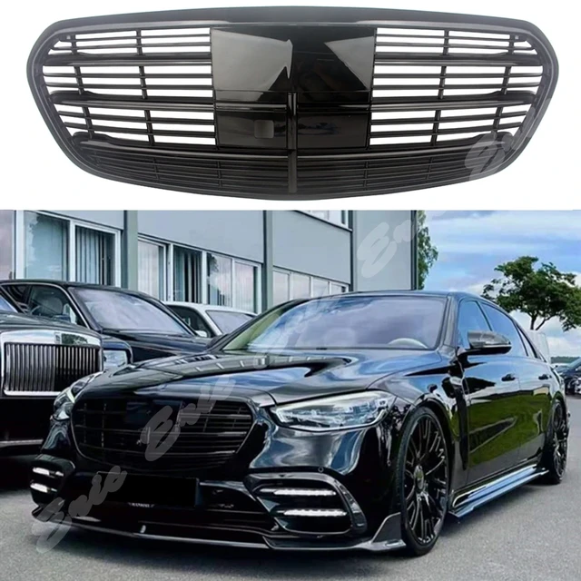 Front Racing Facelift Kühlergrill Oberer Grill für Mercedes-Benz W223  S-Klasse 2021 2022 schwarzer Grill im Stil - AliExpress