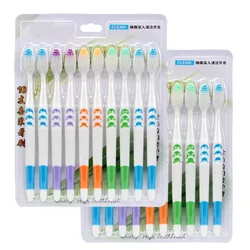 Eco-Friendly Soft Bristle Charcoal Bamboo Toothbrush Set - Pack of 10 (White)