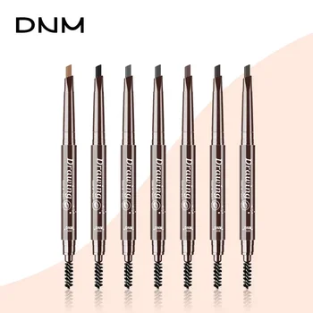 DNM 더블 헤드 삼각형 눈썹 펜슬, 눈썹 브러시 1 개 포함, 자연스러운 색상 및 그리기 쉬움, 7 가지 색상 옵션