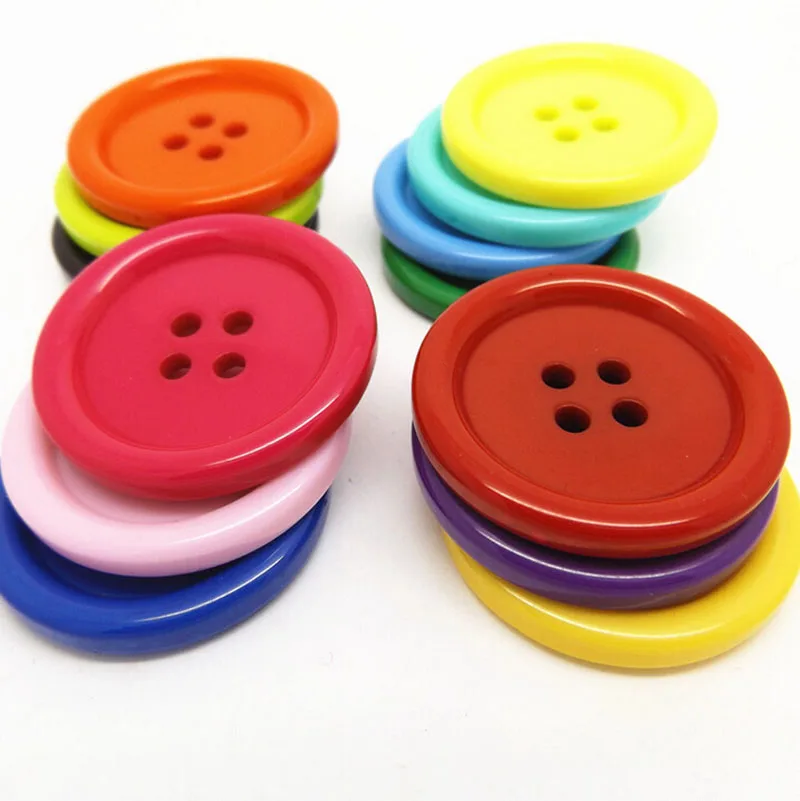 Large Resin Coat Sewing Buttons, 4-Holes Round Buttons, DIY Garment Accessories, 34mm, 38mm, 44mm, 50mm, 5Pcs, Lots 5