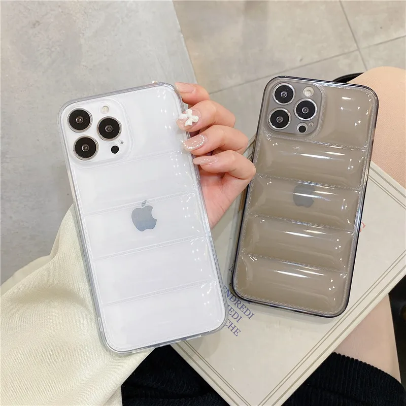 Роскошный модный прозрачный чехол-пуховик для телефона iPhone 13 12 pro max чехлы 11 Pro XS Max