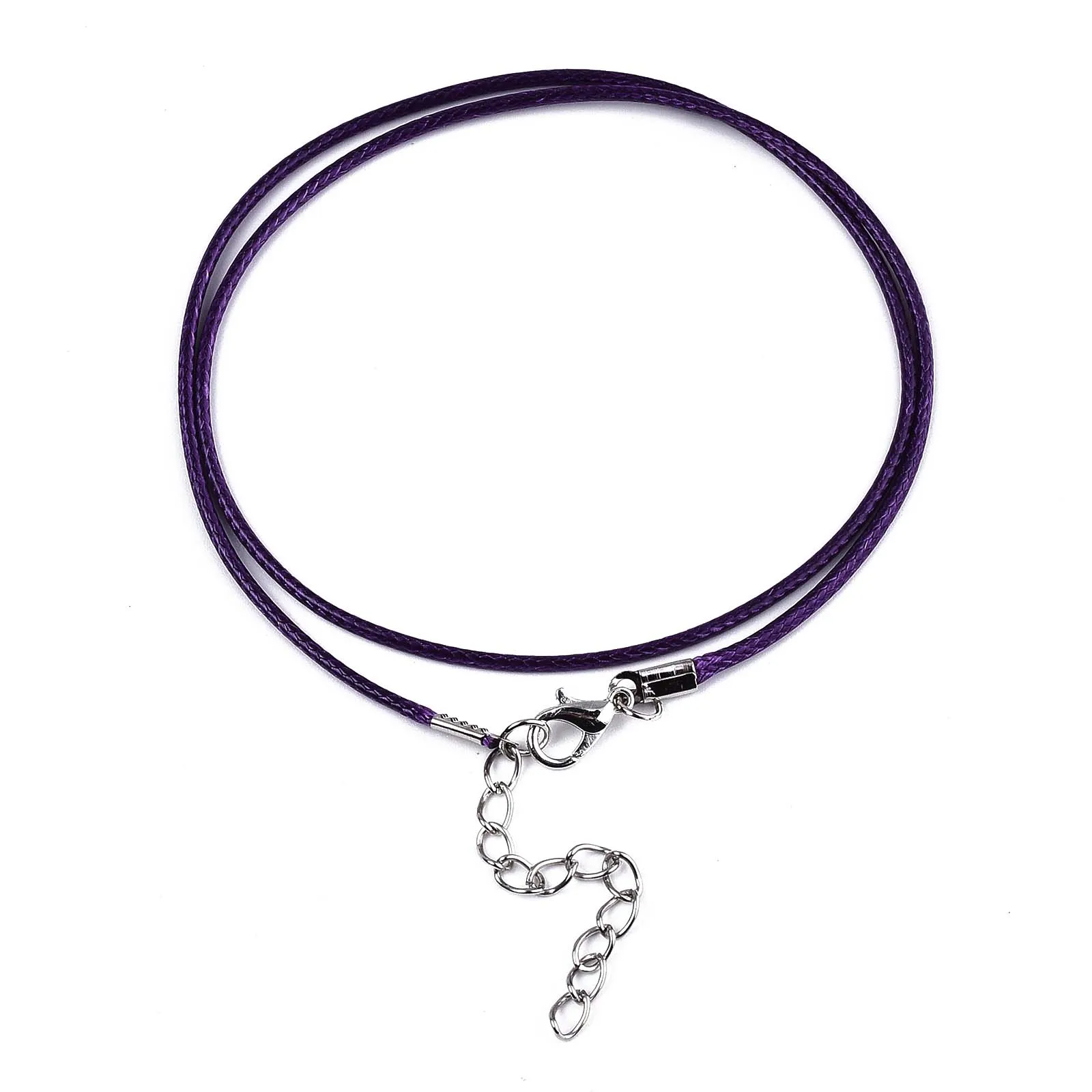 100pcs Waxed Cotton Cord Necklace Making Adjustable Braided Rope String Necklace Lobster Clasps End Chains for Jewelry Making