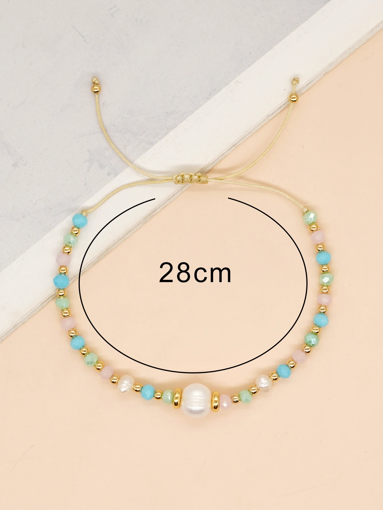 Go2boho 여름 해변 주얼리, 크리스탈 담수 진주, 골든 비즈, 우정 팔찌, 보호 우아하고 시크한 디자인, 신상 패션