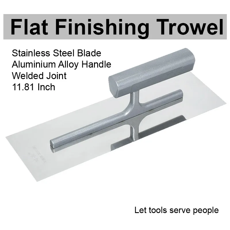 Stainless Steel Aluminium Alloy Handle Plastering Tool Wall Plastering Finish Trowel 30cm Blade Masonry Float Trowel