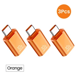 USB 3.0 to Type C OTG Adapter - Male to Female Converter (3pcs orange)