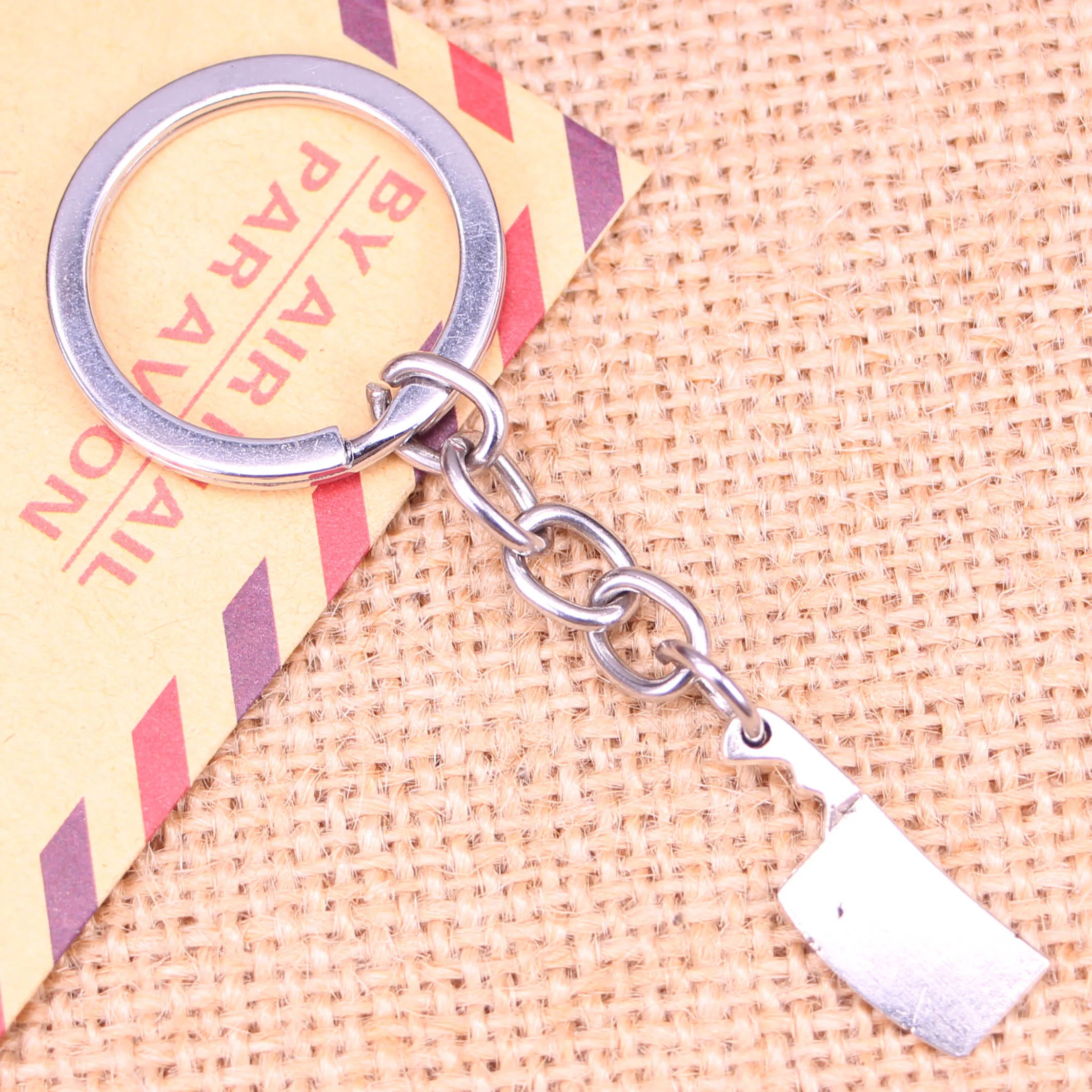 

Модный брелок для ключей 23x9 мм, 20 шт., Кулоны для кухонного ножа, мяса, мясника, мужские украшения «сделай сам», брелок для ключей автомобиля, сувенирный держатель для подарка