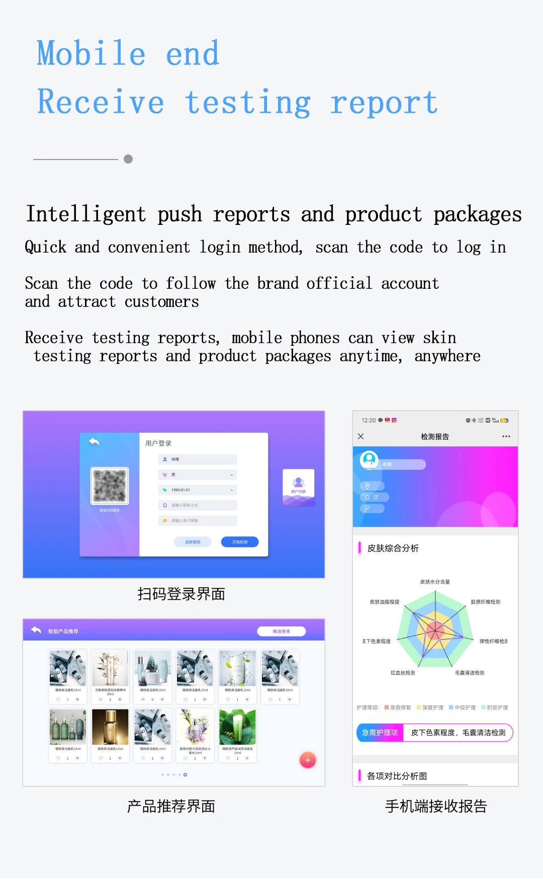 16 languages support Dual Lens # Report push# professional hair & Scalp Analysis With Light Scalp Analysis Light Therapy Machine
