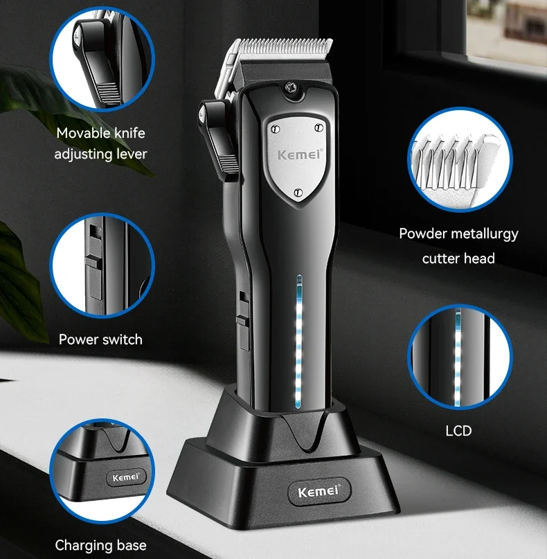 KM-5083 Professional Hair Beard Trimmer Grooming Kit Barber Haircut Shaving Electric Razor Shaver for Men 4