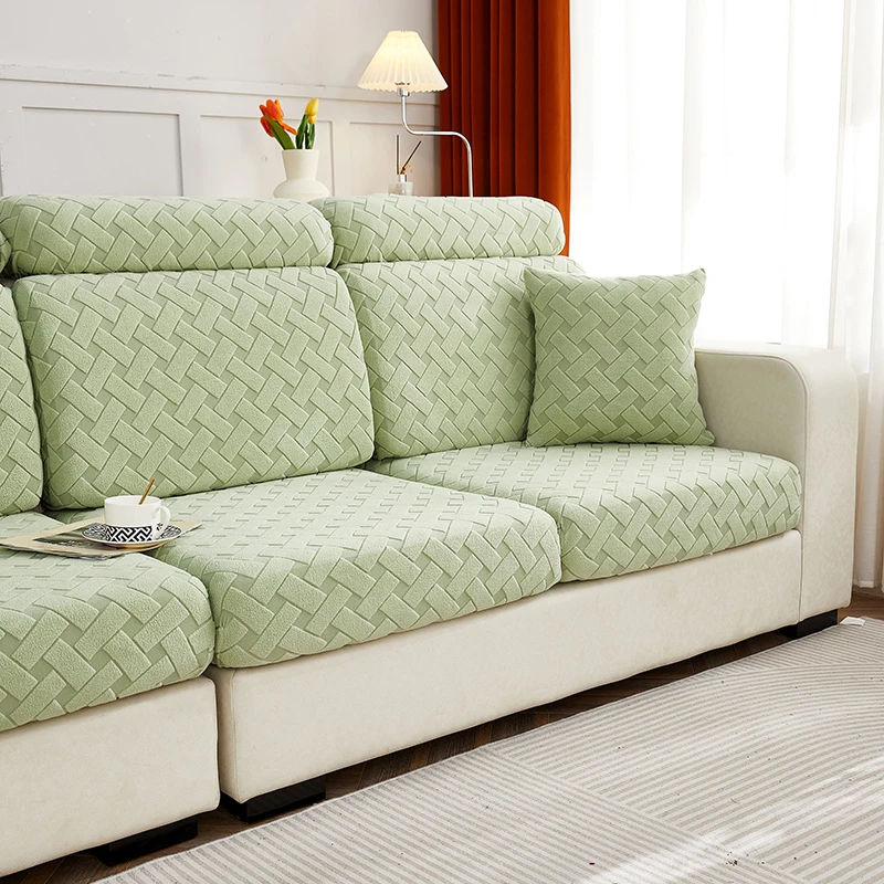 1pc Jacquard Sofa Slipcover Nonslip Elastic Sofa Cover Couch Cover for Bedroom Office Living Room Home Decor Furniture Protector 5