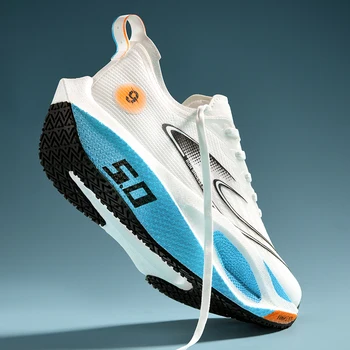 Men's Sports Shoes Cushioning Non-Slip Flat Wear Resistant Sneakers Mesh Breathable Platform Soft Running Shoes for Man 1