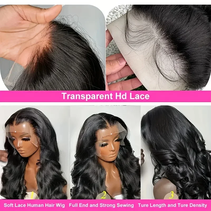 250 Density Body Wave Lace Front Wigs Human Hair Transparent Lace Frontal Wigs For Women 13x6 13x4 Human Hair Wigs