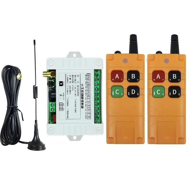 Interruptor de Controle Remoto sem Fio Receptor de Rádio com 2000m Controlador Remoto de Longa Distância Otários Antena dc 12v 24v 36v 4ch rf - Image 3