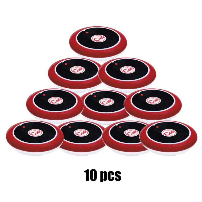 QWICALL 10 Customer Table Call Buttons Wireless Calling System Transmitter for Restaurants Hotel Cafe Hospital Paging