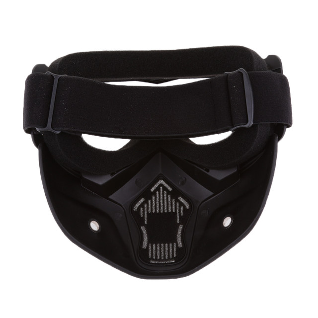 Motorcycle Riding Protector Helmet Goggles Detachable Face Mask