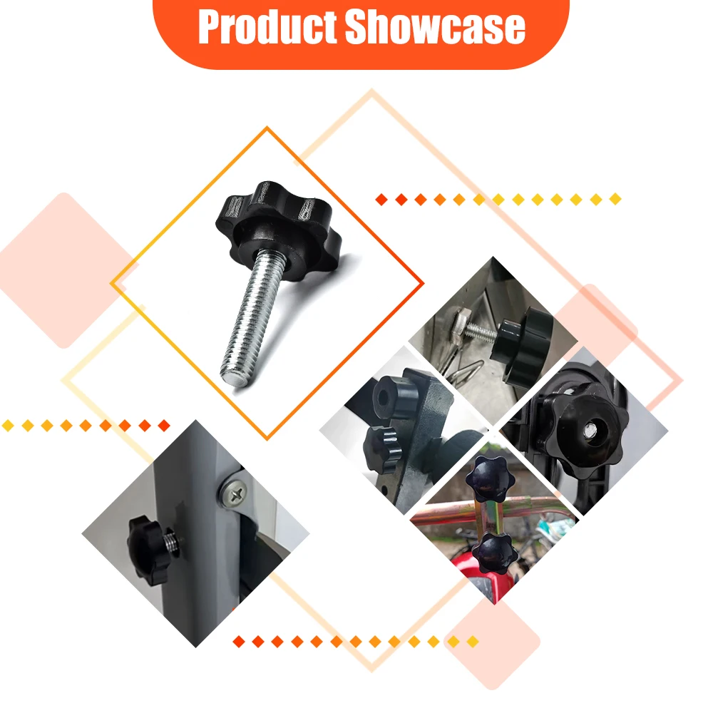 M4 M5 M6 M8 M10 M12 Carbon Steel Hand Knob Screws Bolt Plastic Star Shape Head Thread Clamping Thumb Handle Machine Screw Bolts hand knob screws