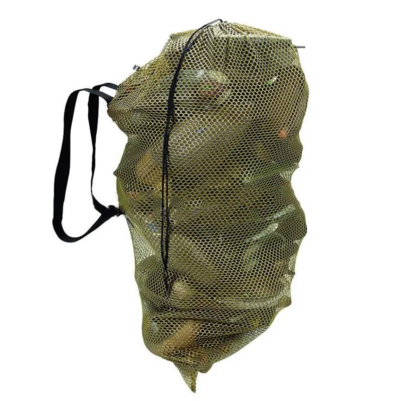 Sac filet de transport pour leurres de chasse avec sangle d'épaule et cordon de serrage portable