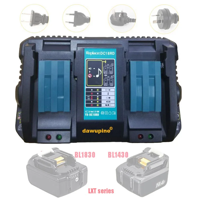 이중 리튬 이온 배터리 충전기, 4A Makita 14.4V 18V BL1830 Bl1430 DC18RC DC18RA 전동 공구용 충전 전류