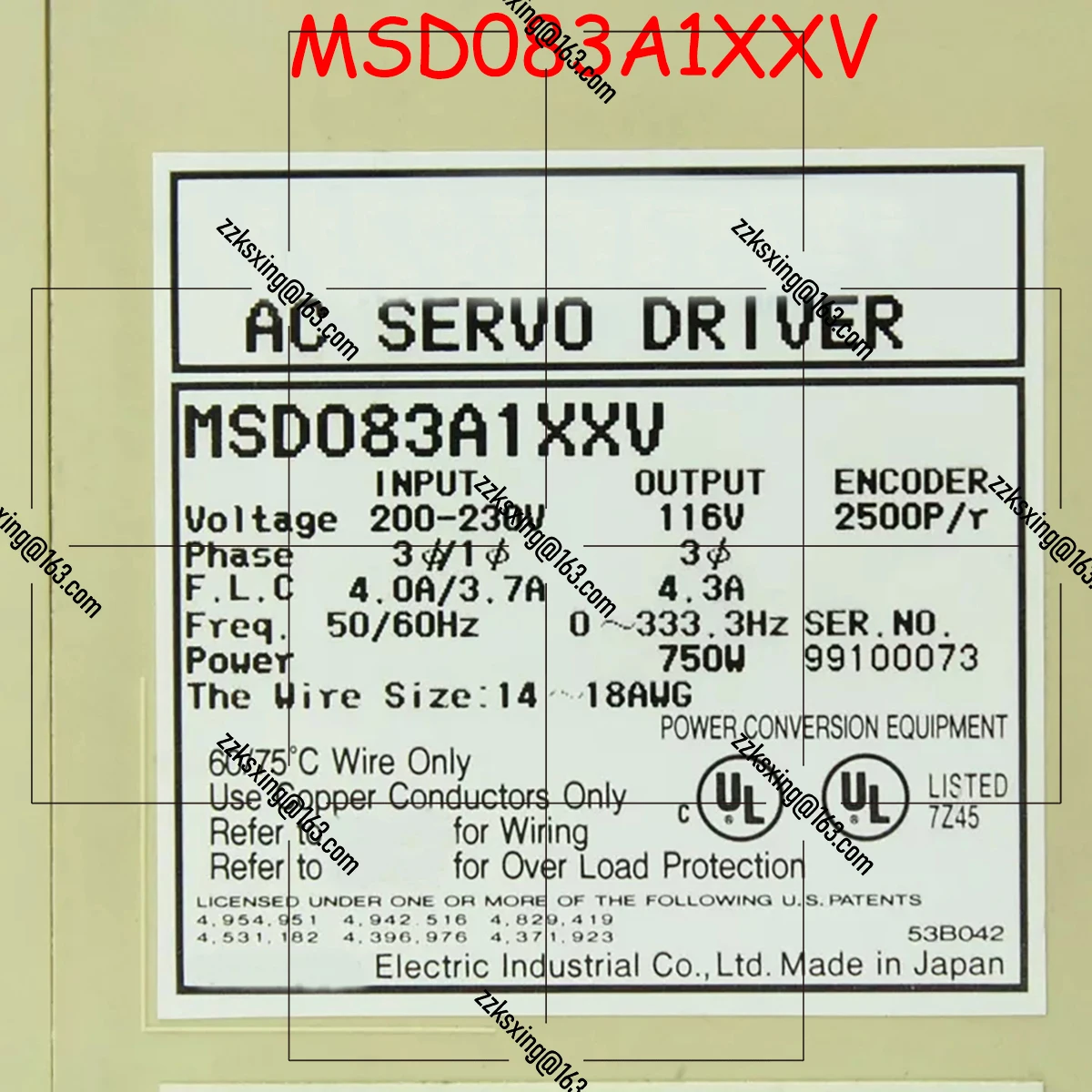 

Bran-новый оригинальный сервопривод MSD083A1XXV