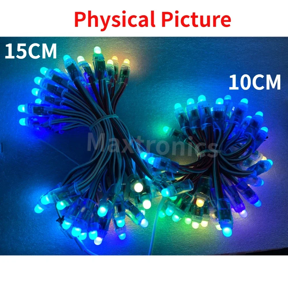 WS2811 IC LED Module Light 50PCS 10/15CM DC5V 12MM Full Color Waterproof IP68 LED String for Festival Decorative