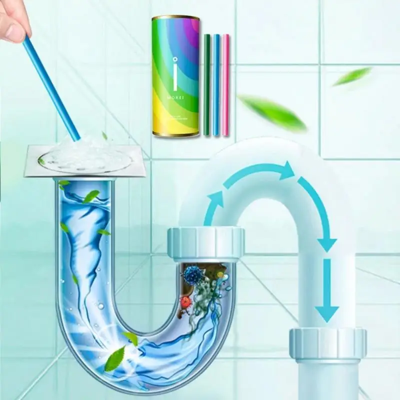 Drain Cleaner 14pcs Household Cleaneer Sticks Kitchen Bathroom Sink Sewer Remove Oil Pollution Toilet Bathtub Pipe Cleaning
