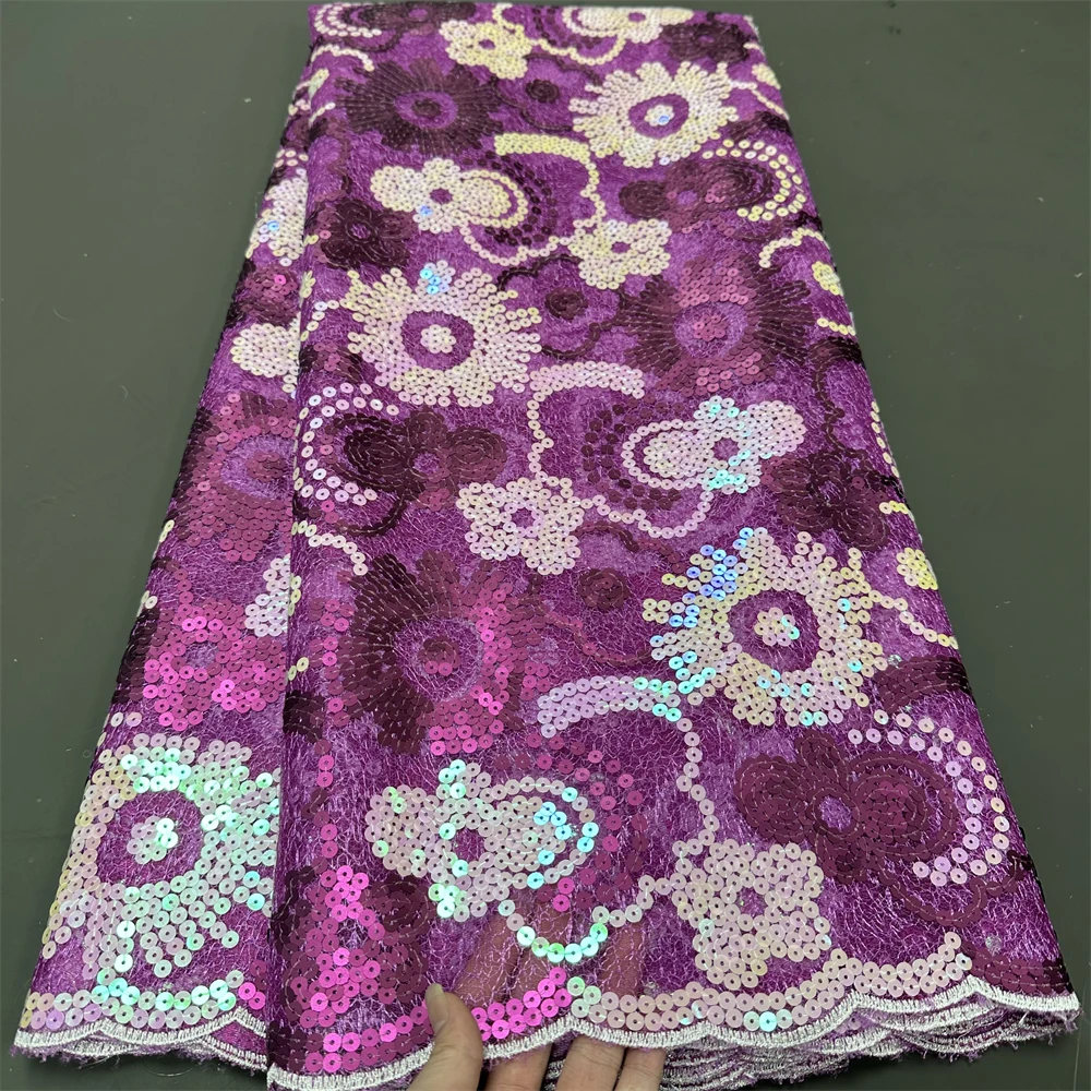 

2024, серая Высококачественная африканская сетчатая кружевная ткань, 5 ярдов, Африканское Сетчатое кружево для нигерийского шитья, большая свадебная одежда