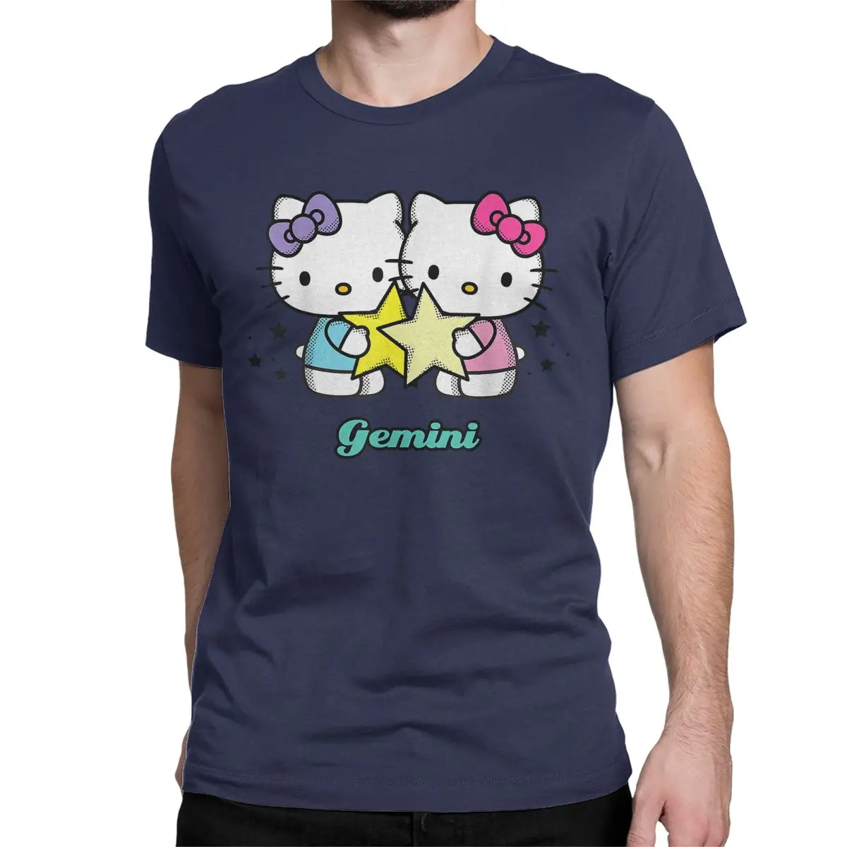 thumbnail image 1 of Camisetas de Hello Kitty para hombre y mujer, camisa de manga corta con cuello redondo, de algodón, regalo de cumpleaños, 1 of 5