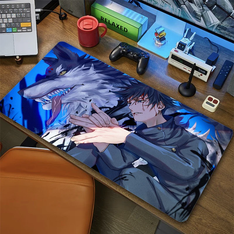 

Fushiguro Megumi Gaming Mouse Pad Jujutsu Kaisen Anime Desk Mat XXL Keyboard Pads Large Carpet Computer Table Mat XXL Mousepad