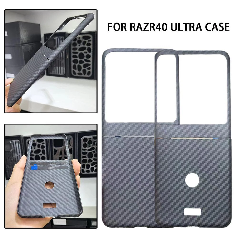 Ultra-Thin Kevlar Real Carbon Fiber 600D Phone Case For Motorola Razr 40UItra Pure Carbon  Aramid Fiber Shockproof Cover