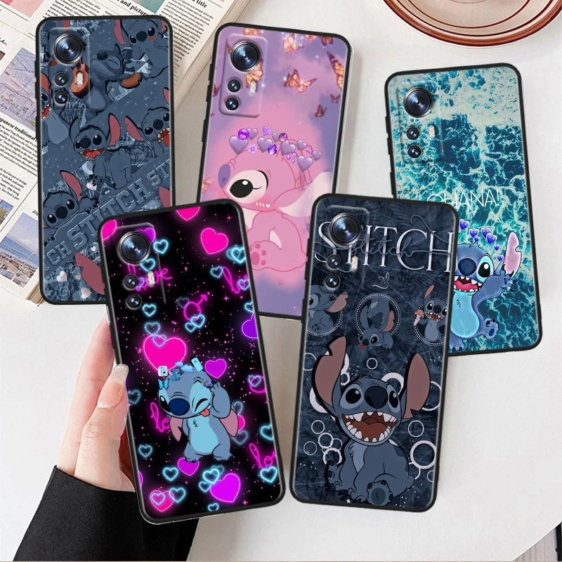 Disney Cute Stitch Per Xiaomi Mi 13 12T 12S 12X 11I 11X 11T Play Hypercharge Lite Ultra Pro Custodia Morbida Nera Per Telefono