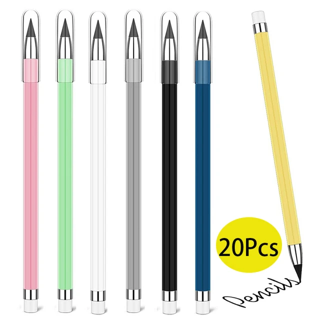 20Pcs Everlasting Pencil with Eraser Forever Pencil for Home School Office  Writing Drawing - AliExpress