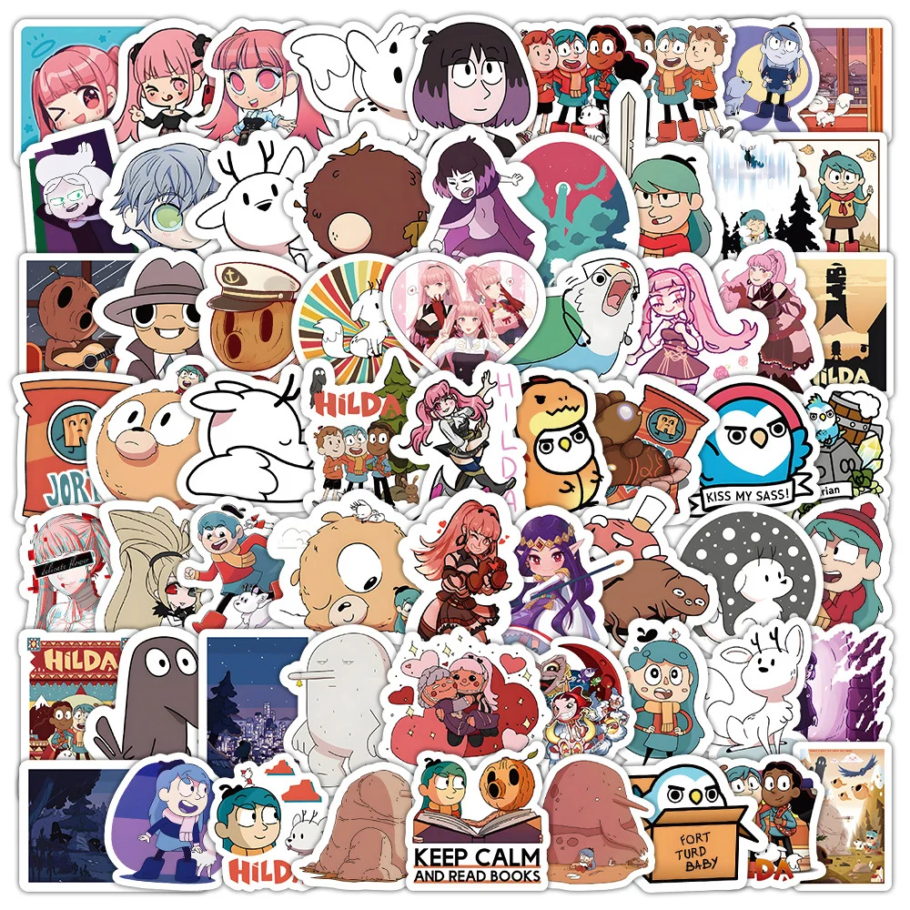 

10/30/50/100pcs Cute Cartoon Anime Hilda Stickers Decals DIY Phone Notebook Skateboard Guitar Fun Graffiti Sticker for Kids Toy