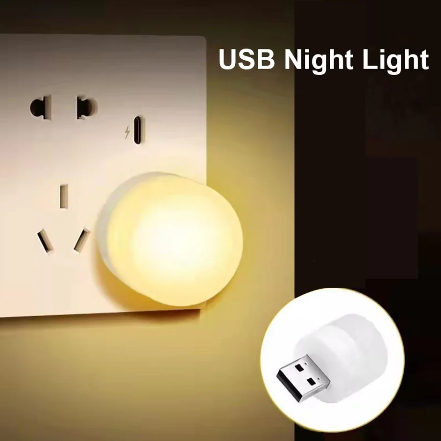 LED Light Book Light Mini LED Light 1/10Pcs Mini USB Book Light Warm White Eye Protection Book Reading USB Plug Power Bank Mobile Power Charging LED Night Lamp