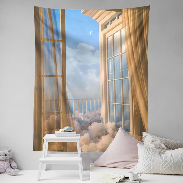 Windows Cloud Toughry Fal Lógó Boho Moon Sky Táj Illusztráció Kalizinus Otthoni Szoba Dekoráció Insetikus - Image 5