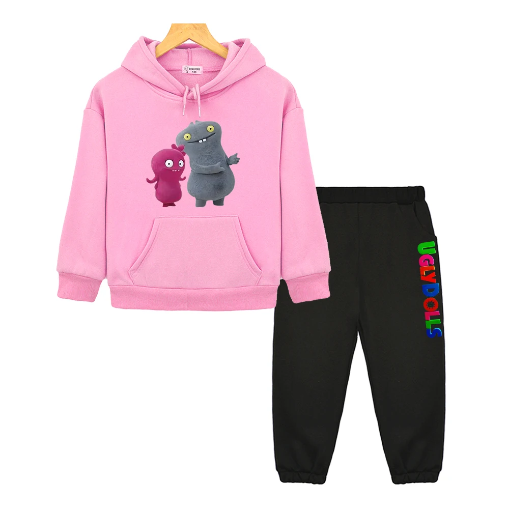 

Ugly Dolls Cartoon Kids Hoodies Sets Kawaii Boys and Girls Children Sweatshirts Casual Long Sleeve Comfortable Pullovers Pocket