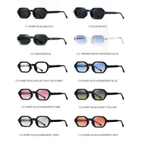Lunettes de soleil hexagonales vintage classiques à rivets, petite monture, pour femmes et hommes, lunettes de soleil de luxe, marque de créateur, style punk populaire 6