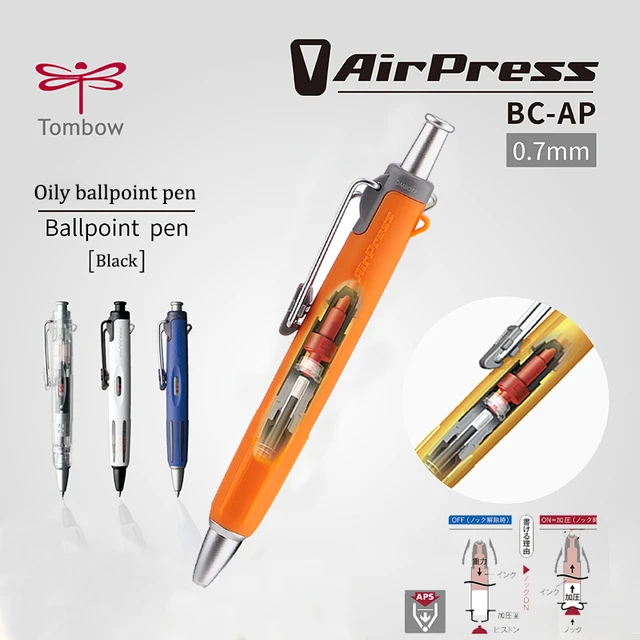 Tombow AirPress Ballpoint Pen, 0.7 mm - Clear