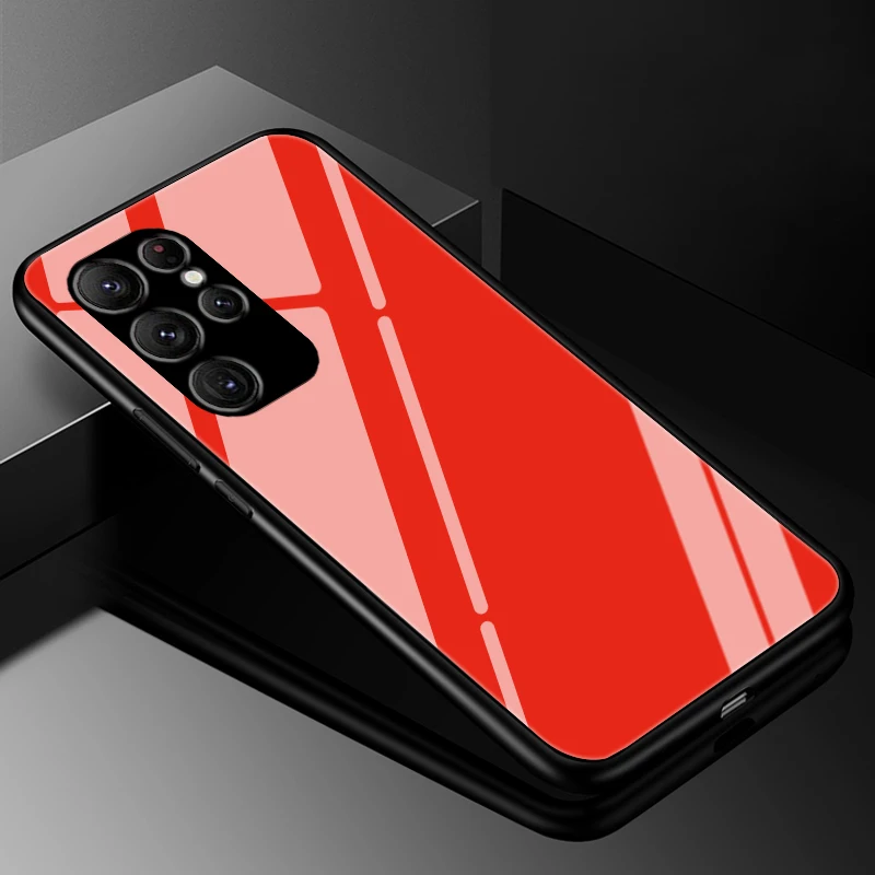Luxury Tempered Glass Hard Back Bumper Phone Case Cover
