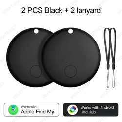 Universal Bluetooth Smart Tracker for Keys, Luggage, and Wallets - Anti - Loss Item Locator for Android & iOS (Black - 2PCS)