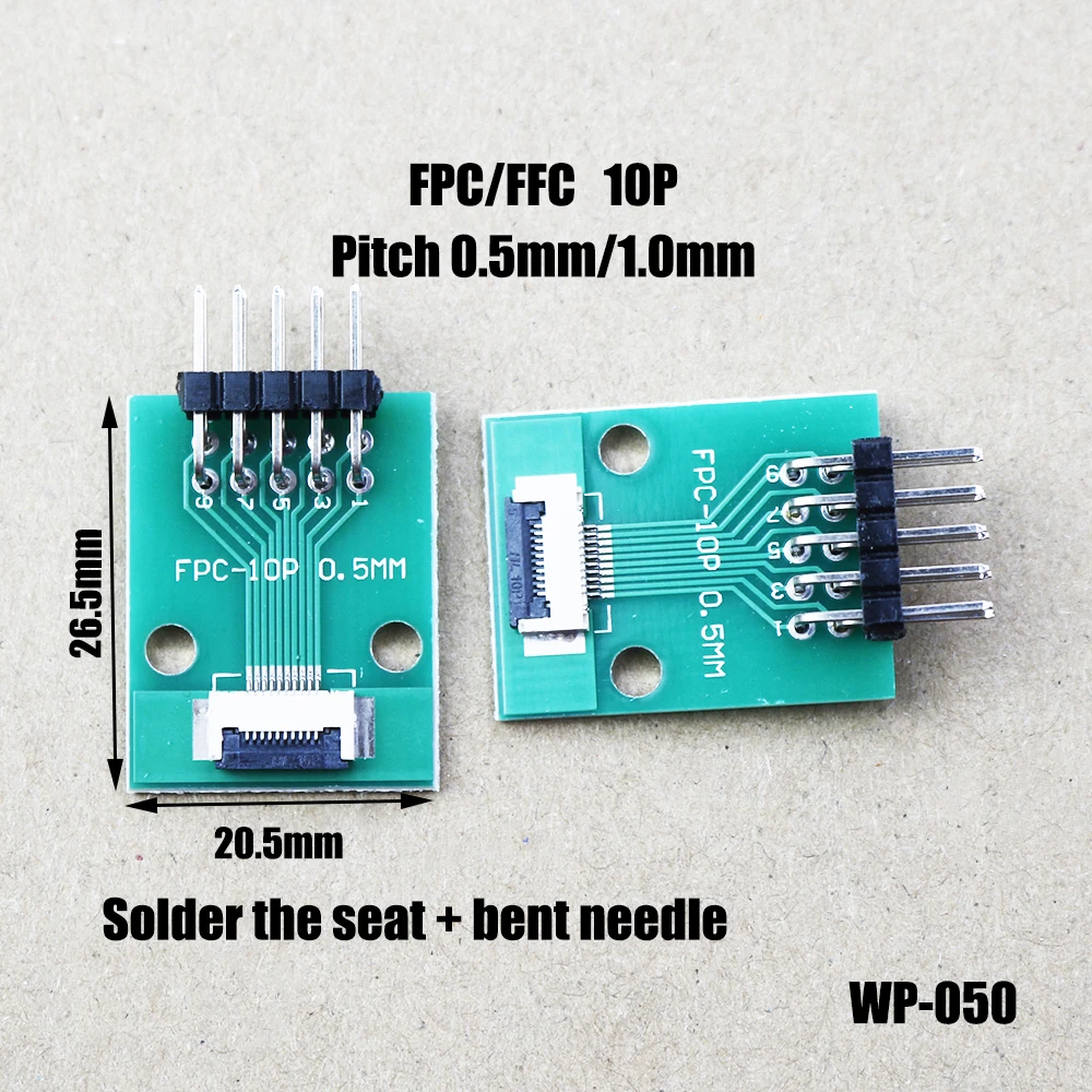 

1pcs FPC/FFC Adapter Board 1.0mm To 2.54mm Connector Straight Needle And Curved Pin 4/6/8/10/12/14/16/20/24/30 Pin WP-050