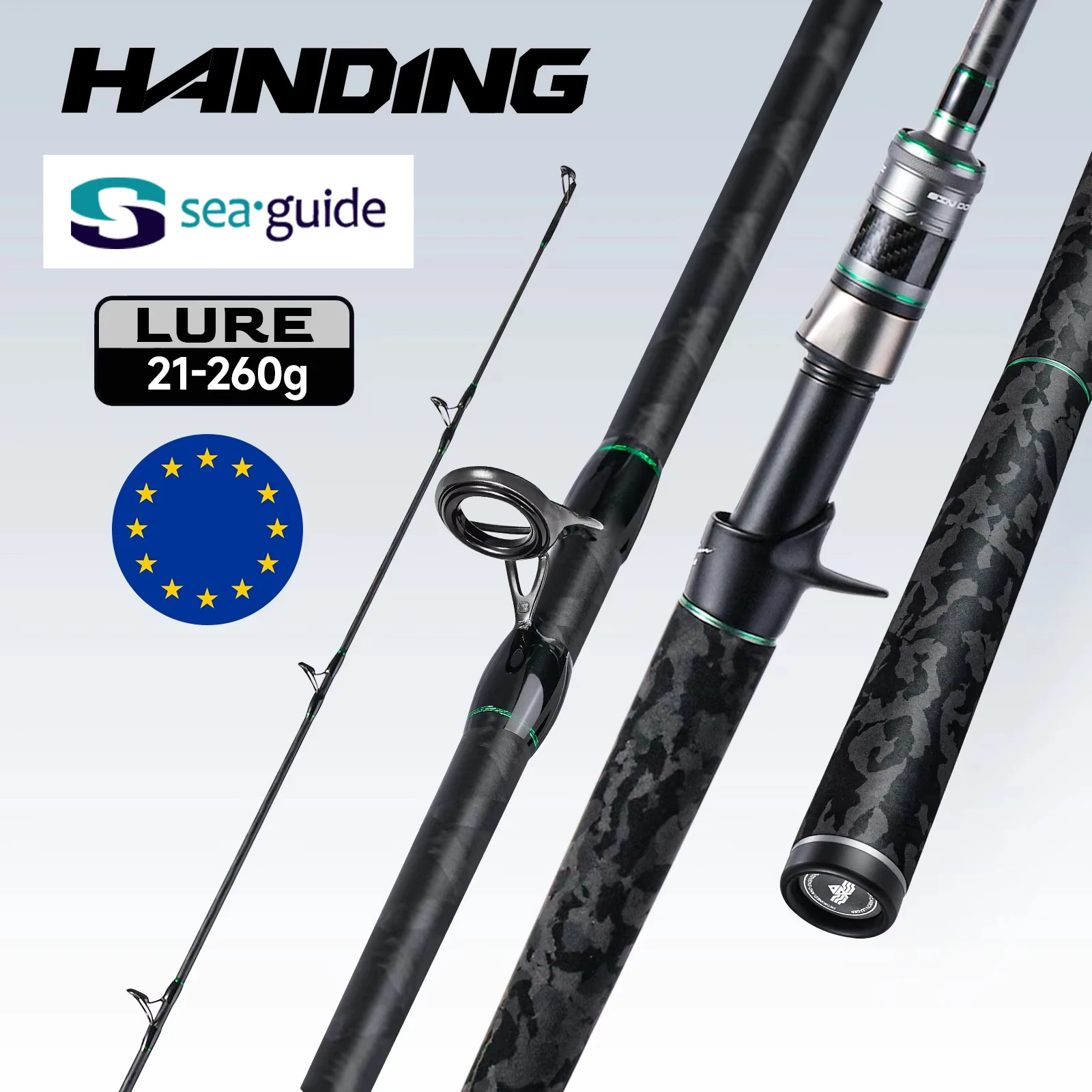Canne à pêche puissante pour gros carnassiers brochet black bass 260g max action rapide 2.13-2.69m