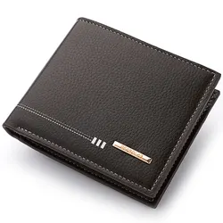 Elegant Men's Lychee Pattern Leather Wallet with Zipper Coin Pocket (625-1 Dark brown)