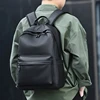 New Fashion Men PU Leather Backpack Black School Bags for Teenager 15.6 Inch Laptop Backpacks Mochila Masculina High Quality 2