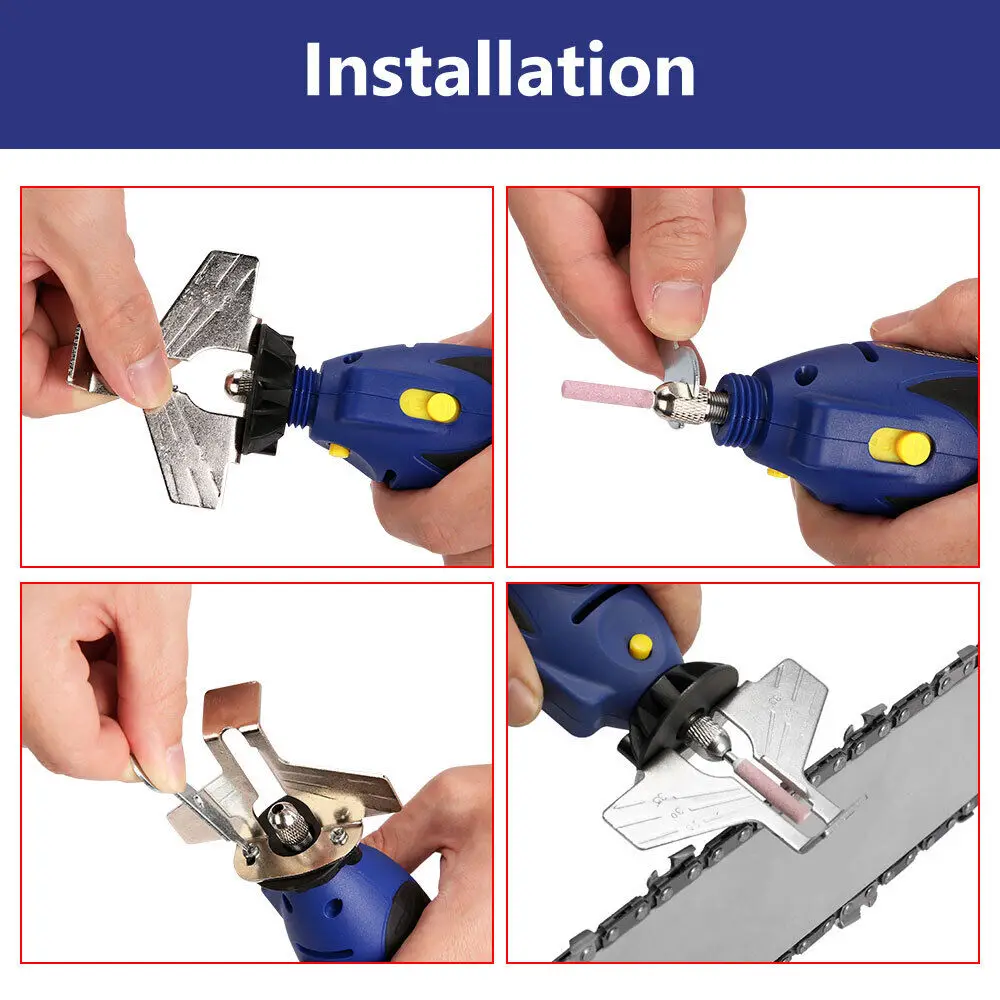 12V Electric Chain Grinding Machine Chain Saw Sharpener Chainsaw Electric Grinder AC 220V Chainsaw Sharpener File Pro Tool