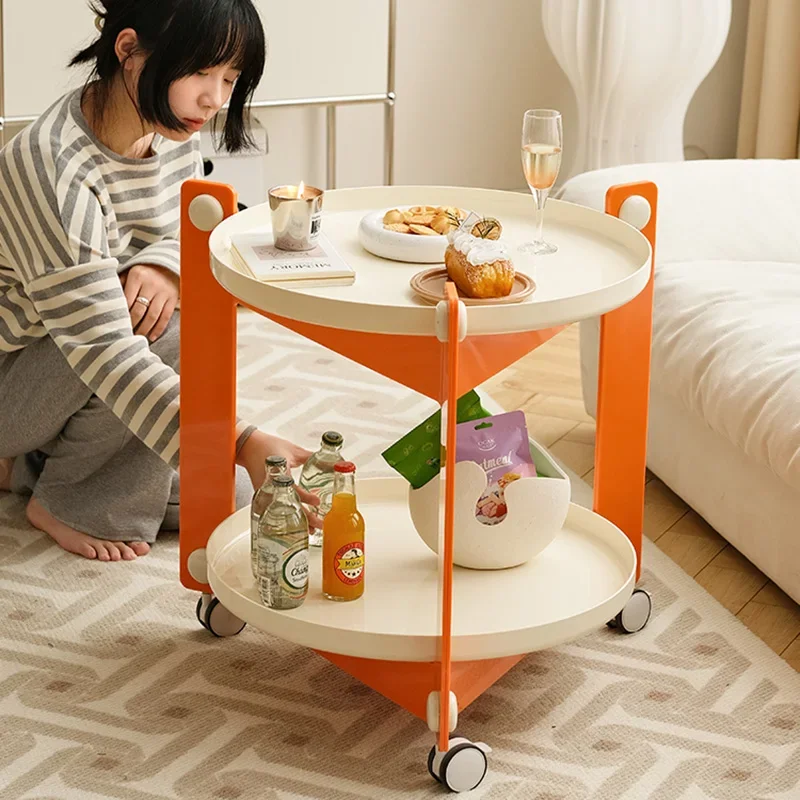 

Plastic Mobile Side Table Minimalist Writing White center Coffee Table Books Balcony Design Mesa Auxiliar Cocina Home Furniture