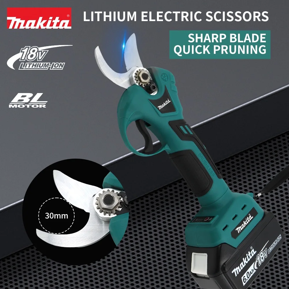 Makita Brushless Electric Pruning Shears Garden Tool Cordless Electric Garden Scissors Fruit Tree For 18V Battery Branche Cutter 5