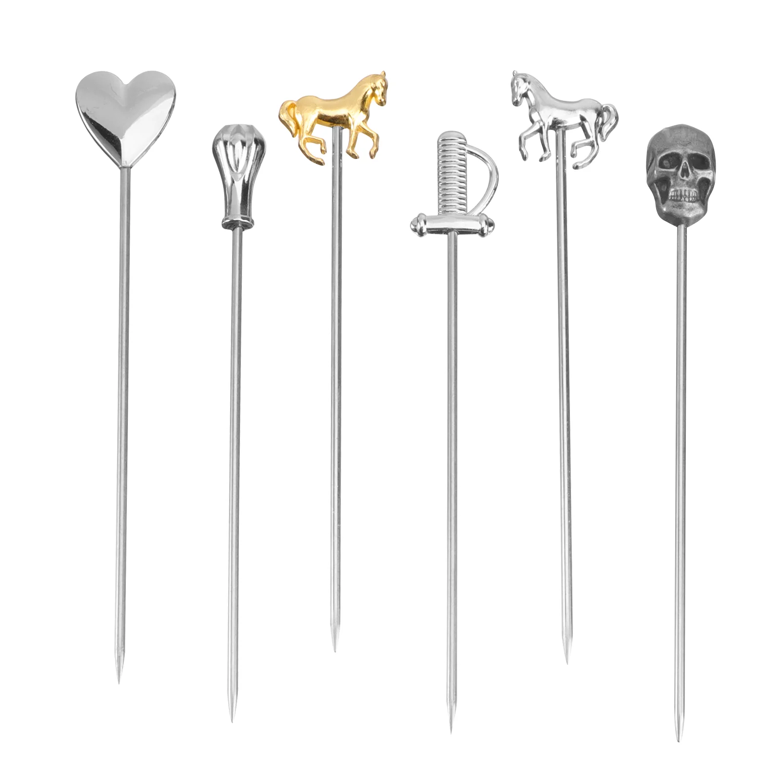 Cocktail Skewers Picks Garnish Mary Stick Drink Toothpicks Appetizer Sticks Olives Appetizers Stainless Steel Martini Set bar tools
