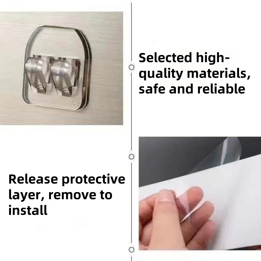 Transparent Self Adhesive Hooks Hanging Holder Shelf Hook for Kitchen Bathroom Wall Storage Rack Fixing Stickers Gadgets 20pcs adhesive wall hook