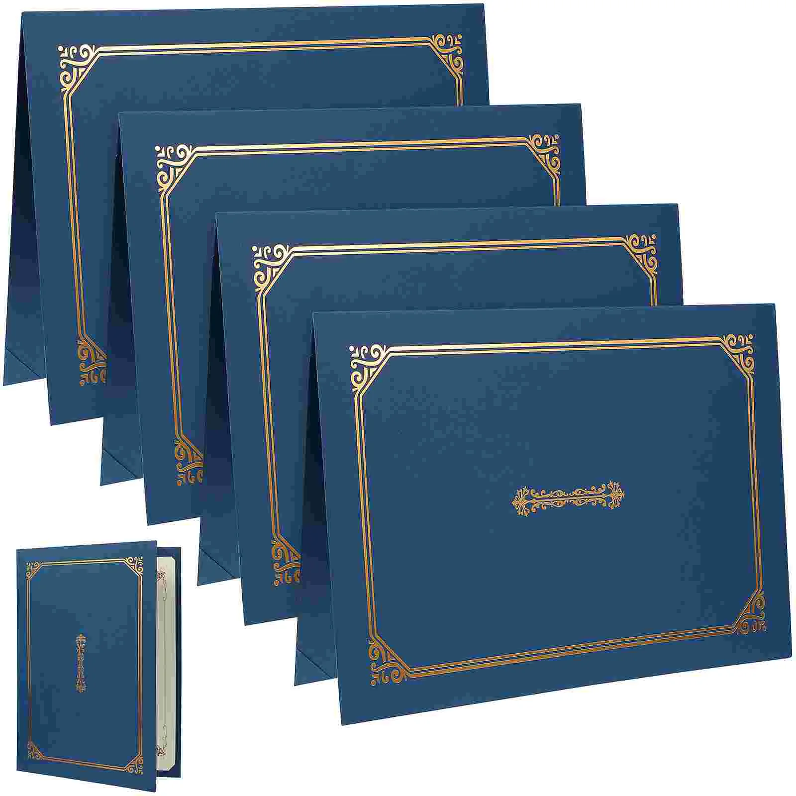 

4 Pcs A4 Certificate Holder Hot Stamping Diploma Cover Paper Certificate Holder for Letter-Sized Award Certificates - 305x225cm